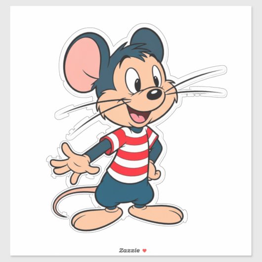 Vrolijke Cartoon Muis Karakter Sticker (Vel)