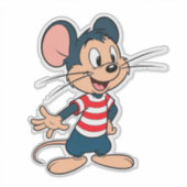 Vrolijke Cartoon Muis Karakter Sticker (Voorkant)