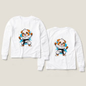 Vrolijke Cartoon Puppy in Karate Gi (Voorkant /achterkant)
