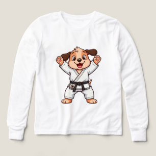 Vrolijke Cartoon Puppy in Karatepak