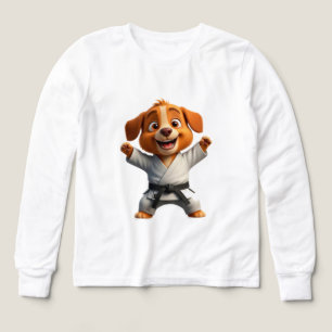 Vrolijke Cartoon Puppy in Karatepak