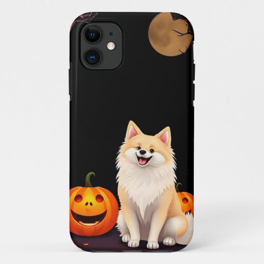 Vrolijke cartoon-stijl Halloween hond Case-Mate iPhone Case (Achterkant)