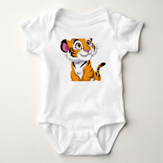 Vrolijke Cartoon Tiger Cub Jersey Romper (Voorkant)