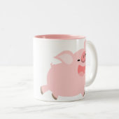 Vrolijke Cartoon Varken aangepaste mok (Voorkant rechts)