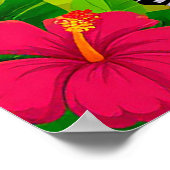 Vrolijke Cartoon Zebra in een tropisch landschap Poster (Hoek)