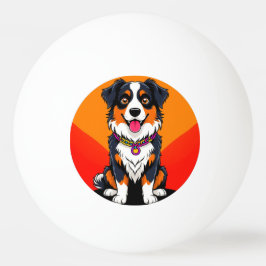Vrolijke Cartoonhond Illustratie Pingpongbal