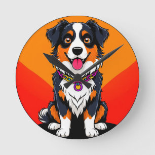 Vrolijke Cartoonhond Illustratie Ronde Klok