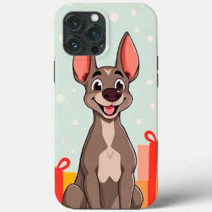 Vrolijke, cartoonstijl hond Schattige Gelukkige Pu Case-Mate iPhone Case