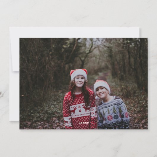 Vrolijke Chaos Grappig Familie Kerstfoto Schattige Feestdagenkaart (Achterkant)