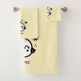 Vrolijke Chick - Kawaii Bird Line Art" Bad Handdoek