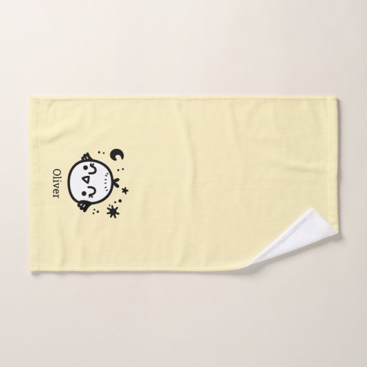 Vrolijke Chick - Kawaii Bird Line Art" Bad Handdoek (Handdoek)