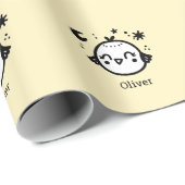 Vrolijke Chick - Kawaii Bird Line Art" Cadeaupapier (Rol Hoek)