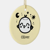 Vrolijke Chick - Kawaii Bird Line Art" Keramisch Ornament (Rechts)