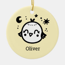 Vrolijke Chick - Kawaii Bird Line Art"