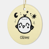 Vrolijke Chick - Kawaii Bird Line Art" Keramisch Ornament (Links)