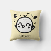 Vrolijke Chick - Kawaii Bird Line Art" Kussen (Achterkant)