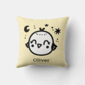 Vrolijke Chick - Kawaii Bird Line Art" Kussen (Achterkant)