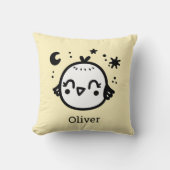 Vrolijke Chick - Kawaii Bird Line Art" Kussen (Voorkant)