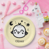 Vrolijke Chick - Kawaii Bird Line Art" Papieren Bordje (Feest)