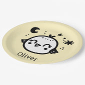 Vrolijke Chick - Kawaii Bird Line Art" Papieren Bordje (Gekanteld)