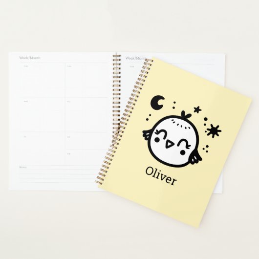 Vrolijke Chick - Kawaii Bird Line Art" Planner (Display)