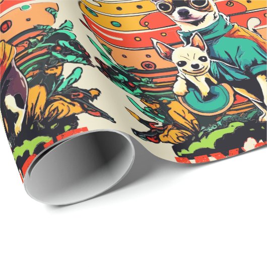 Vrolijke Chihuahua Duo: speels hondenavontuur Cadeaupapier (Rol Hoek)