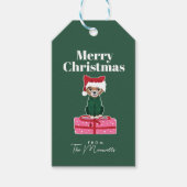 Vrolijke Chihuahua Hond Kerstmis Personaliseren Cadeaulabel (Voorkant)