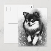 Vrolijke Chihuahua in Bloom Hand geschilderd Briefkaart (Voorkant / Achterkant)