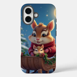Vrolijke Chipmunk Kerstmis iPhone 16 Hoesje