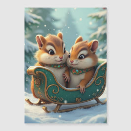 Vrolijke Chipmunk Kerstmis Magnetische Uitnodiging