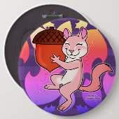 Vrolijke Chipmunk - Ronde Button 6,0 Cm (Voorkant /achterkant)