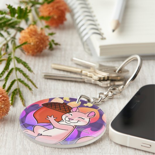 Vrolijke Chipmunk - Sleutelhanger (Voorkant Rechts)