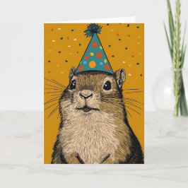 Vrolijke Chipmunk verjaardagsfeestje Wenskaart Kaart