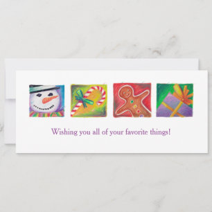 Vrolijke Christmas Art Snowman Cadeau Candy Cane Feestdagenkaart