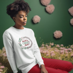 Vrolijke Christmas krans Christelijke dames lang T-shirt