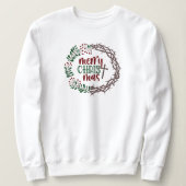 Vrolijke Christmas krans Christelijke dames Trui (Design voorkant)