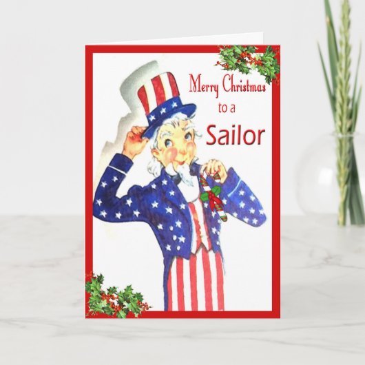 Vrolijke Christmas Sailor Kaart (Voorkant)