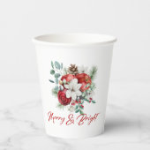 Vrolijke Christmas Vibe bloemen en appels boeket Papieren Bekers (Voorkant)
