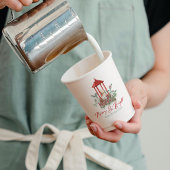 Vrolijke Christmas Vibe bloemen en lantaarn boeket Papieren Bekers