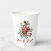 Vrolijke Christmas Vibe waterverven, bladeren Papieren Bekers (Voorkant)