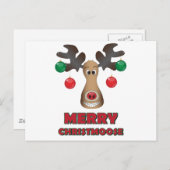Vrolijke Christmoose! Feestdagenkaart (Voorkant / Achterkant)