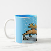 Vrolijke Christmoose Two-Tone Coffee Mok (Links)