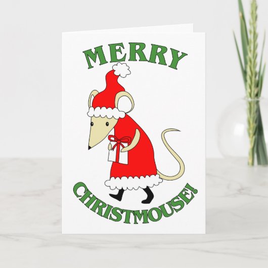 Vrolijke Christmouse Feestdagen Kaart (Voorkant)