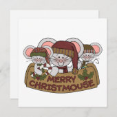 Vrolijke Christmouse Feestdagenkaart (Voorkant / Achterkant)