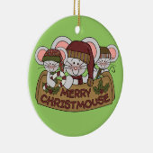 Vrolijke Christmouse Keramisch Ornament (Rechts)