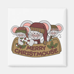 Vrolijke Christmouse Magneet