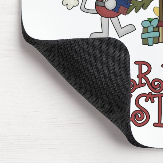 Vrolijke Christmouse met Boom Muismat (Hoek)