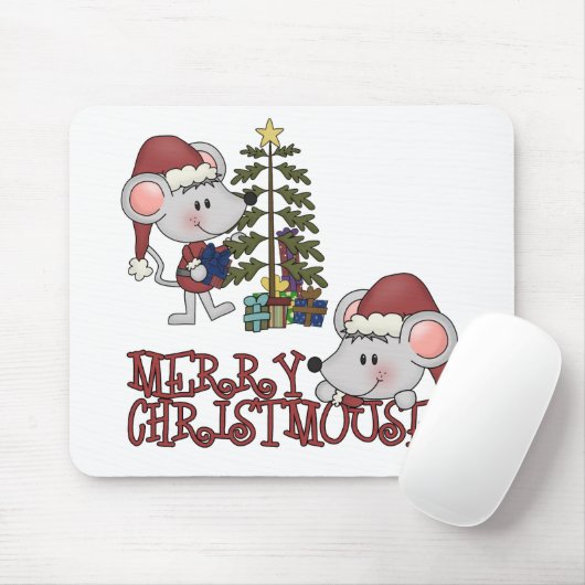 Vrolijke Christmouse met Boom Muismat (Met muis)