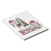 Vrolijke Christmouse met Boom Notitieblok (Schuin)