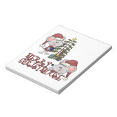 Vrolijke Christmouse met Boom Notitieblok (Linkerzijde)